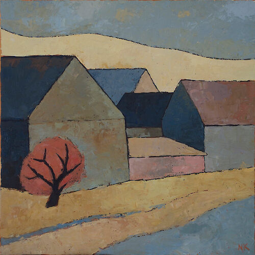 Gehöft in Lehnsdorf, 60x60cm, 2025